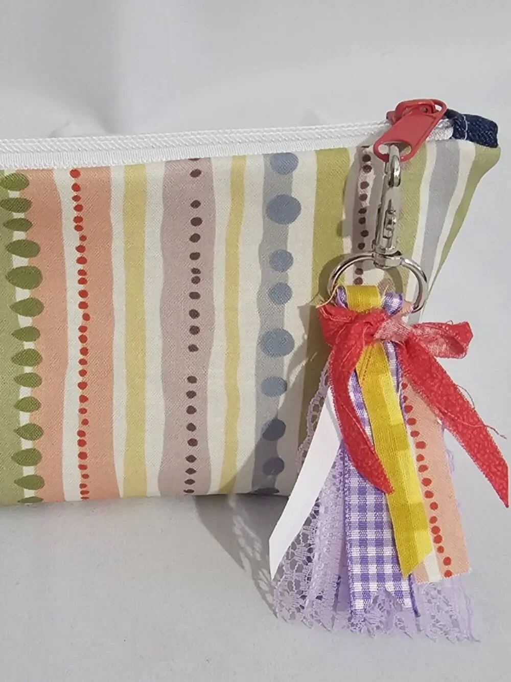 Boho Striped Makeup Bag Handmade Mini